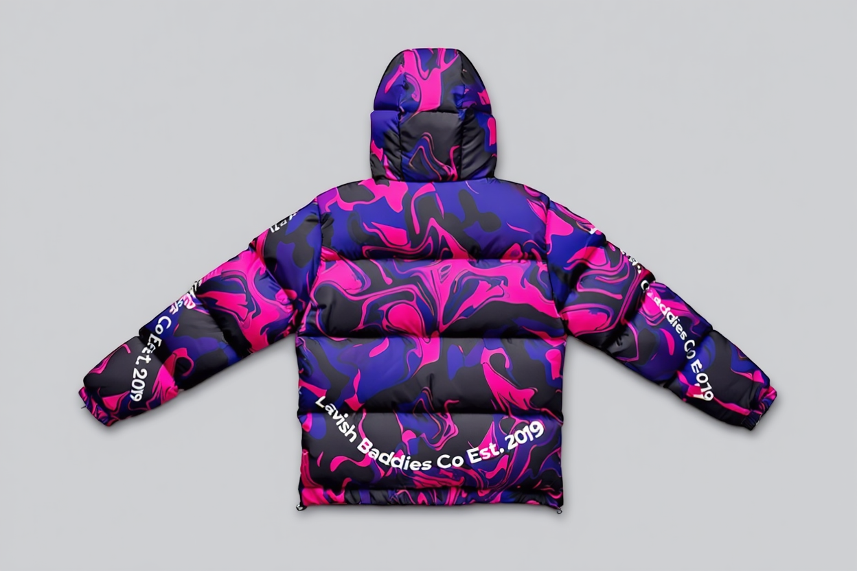 Purple Marble Down Jacket