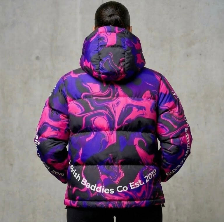 Purple Marble Down Jacket